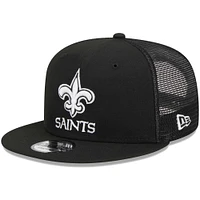 Men's New Era Black New Orleans Saints  Main Trucker 9FIFTY Snapback Hat