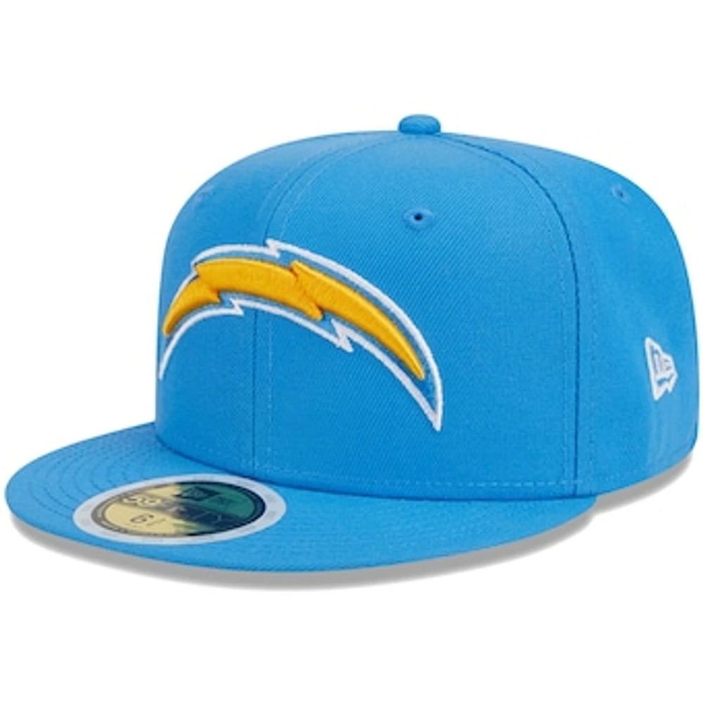 Youth New Era Powder Blue Los Angeles Chargers  Main 59FIFTY Fitted Hat