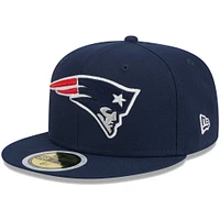 Youth New Era Navy England Patriots  Main 59FIFTY Fitted Hat