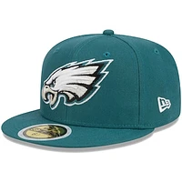 Youth New Era Midnight Green Philadelphia Eagles Main 59FIFTY Fitted Hat