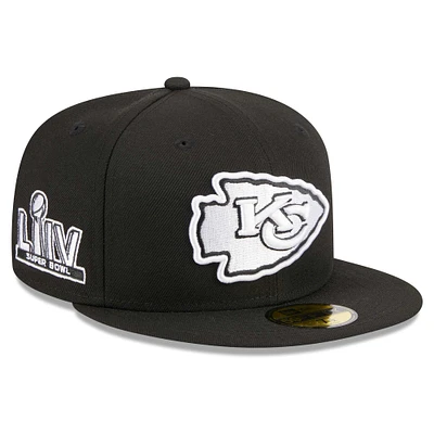 Men's New Era Black Kansas City Chiefs  Main Patch 59FIFTY Fitted Hat