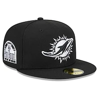 Men's New Era Black Miami Dolphins  Main Patch 59FIFTY Fitted Hat