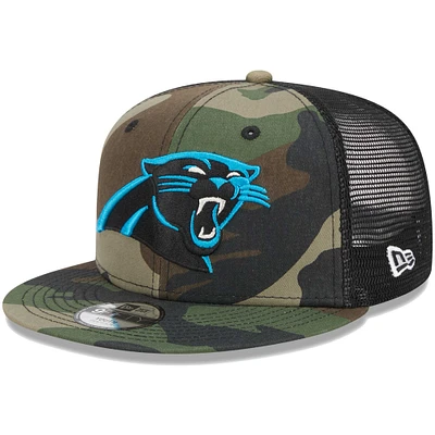 Youth New Era Camo Carolina Panthers  Main Trucker 9FIFTY Snapback Hat