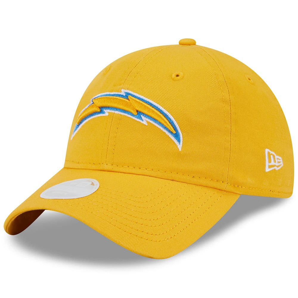 Women's New Era Gold Los Angeles Chargers Main Core Classic 2.0 9TWENTY Adjustable Hat