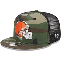 Youth New Era Camo Cleveland Browns  Main Trucker 9FIFTY Snapback Hat