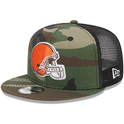 Youth New Era Camo Cleveland Browns  Main Trucker 9FIFTY Snapback Hat