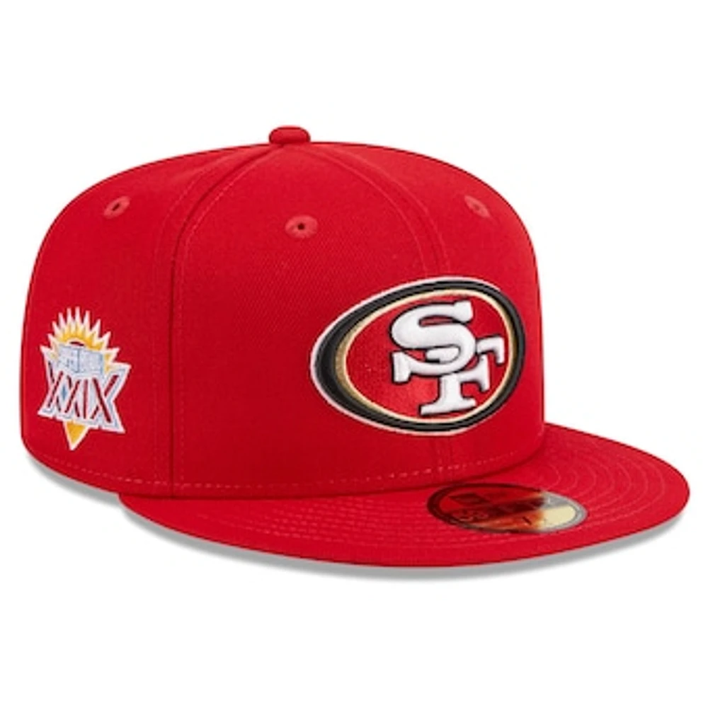 Men's New Era Scarlet San Francisco 49ers  Main Patch 59FIFTY Fitted Hat