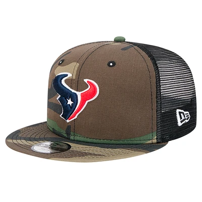 Youth New Era Camo Houston Texans  Main Trucker 9FIFTY Snapback Hat