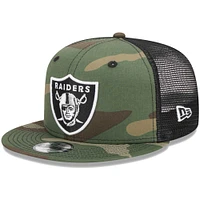 Youth New Era Camo Las Vegas Raiders  Main Trucker 9FIFTY Snapback Hat