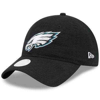 Women's New Era Black Philadelphia Eagles Main Core Classic 2.0 9TWENTY Adjustable Hat