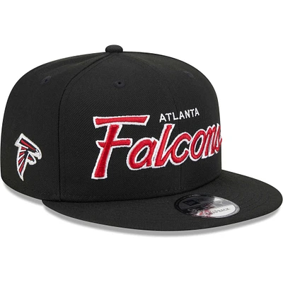 Men's New Era Black Atlanta Falcons Main Script 9FIFTY Snapback Hat