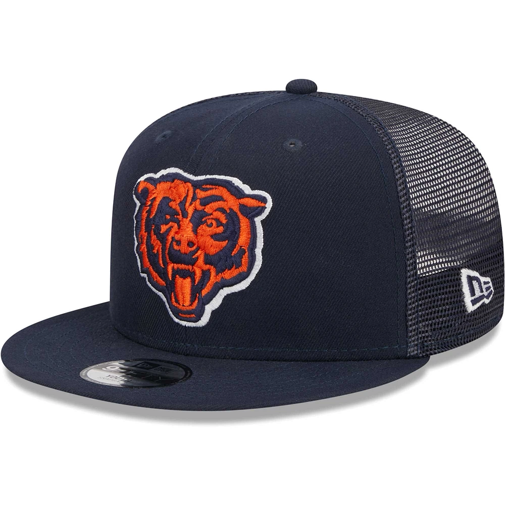 Youth New Era Navy Chicago Bears Alternate Logo Main Trucker 9FIFTY Snapback Hat