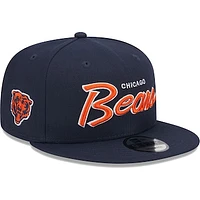 Men's New Era Navy Chicago Bears Main Script 9FIFTY Snapback Hat