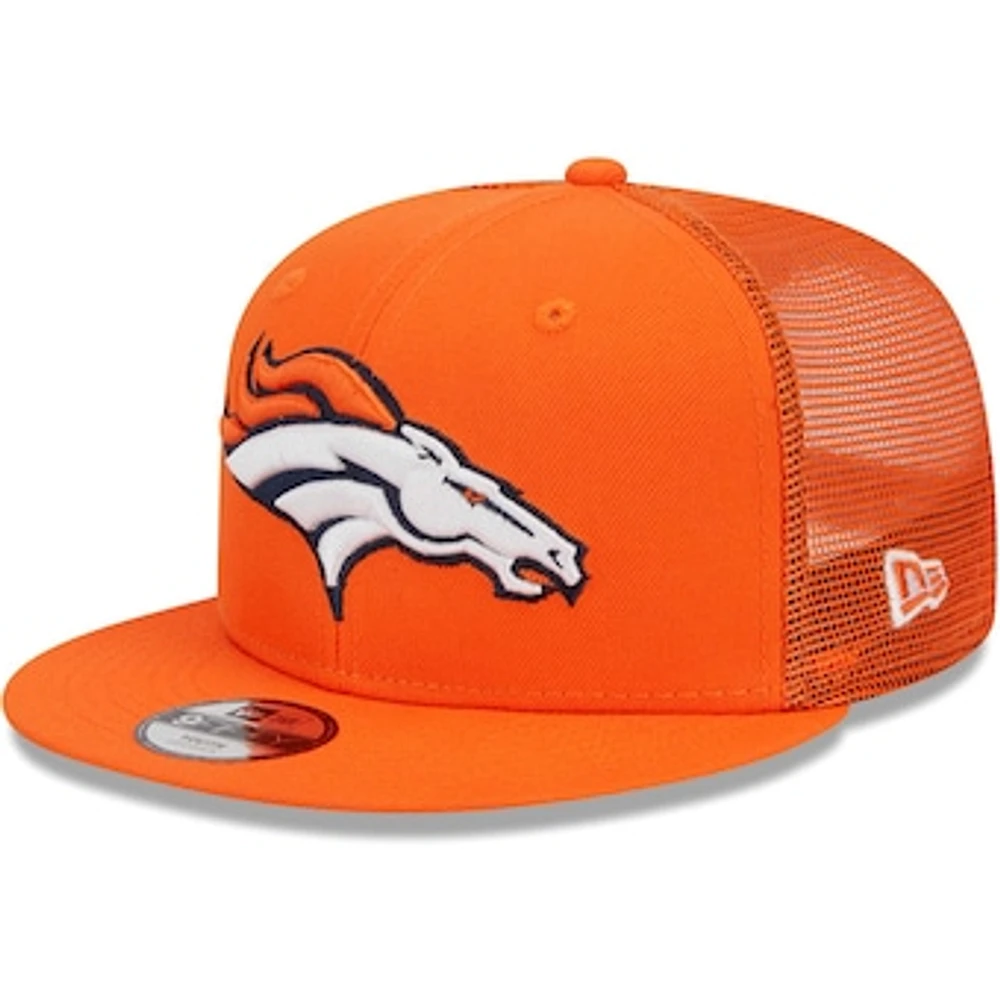 Youth New Era Orange Denver Broncos  Main Trucker 9FIFTY Snapback Hat