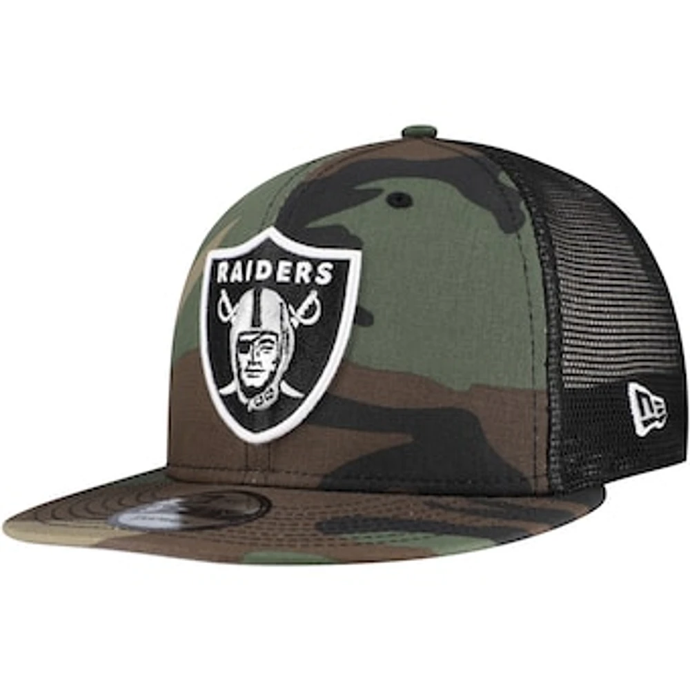 Men's New Era Camo Las Vegas Raiders  Main Trucker 9FIFTY Snapback Hat