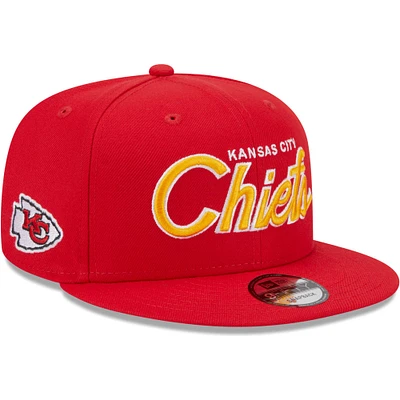 Men's New Era Red Kansas City Chiefs Main Script 9FIFTY Snapback Hat