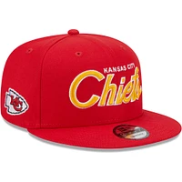 Men's New Era Red Kansas City Chiefs Main Script 9FIFTY Snapback Hat