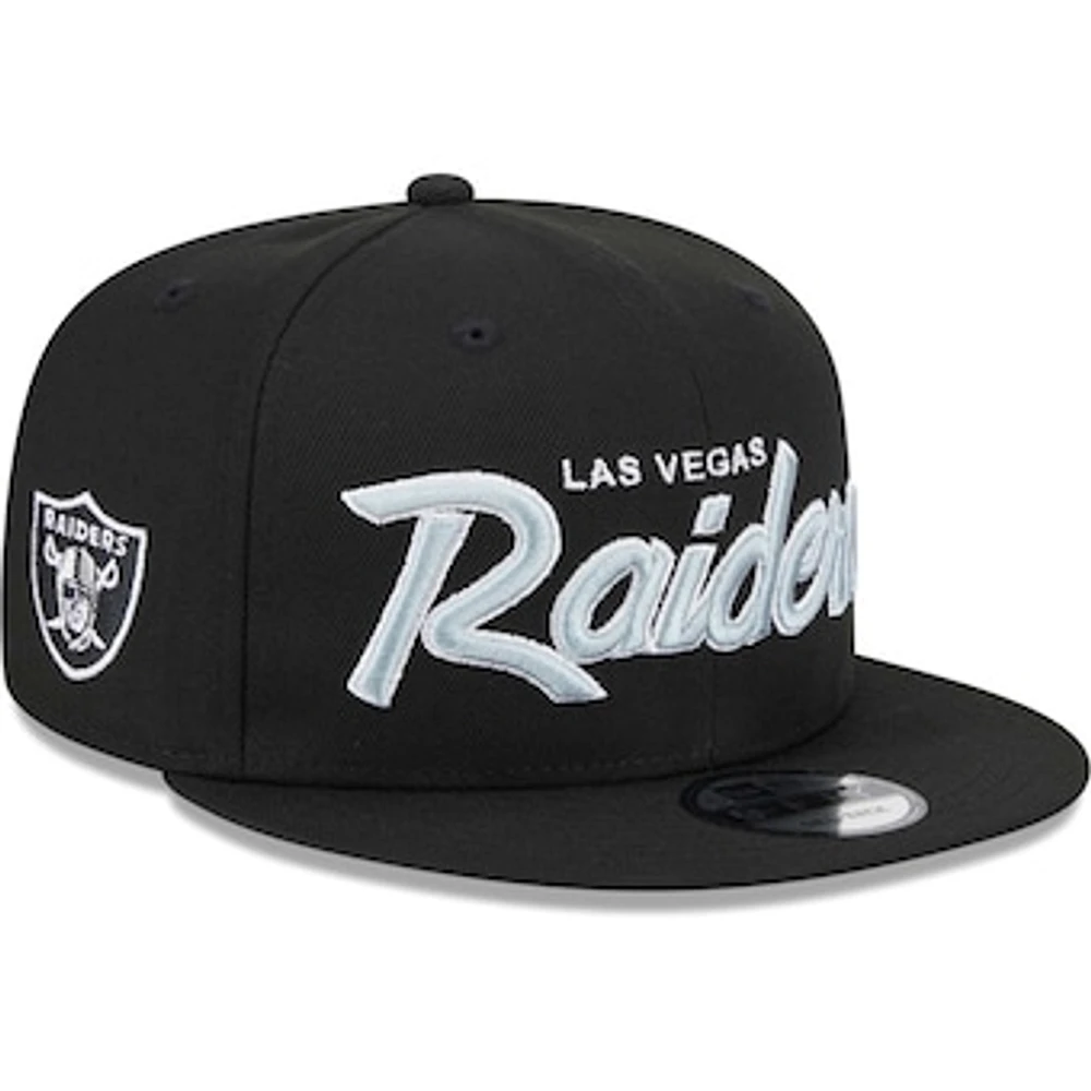 Men's New Era Black Las Vegas Raiders Main Script 9FIFTY Snapback Hat