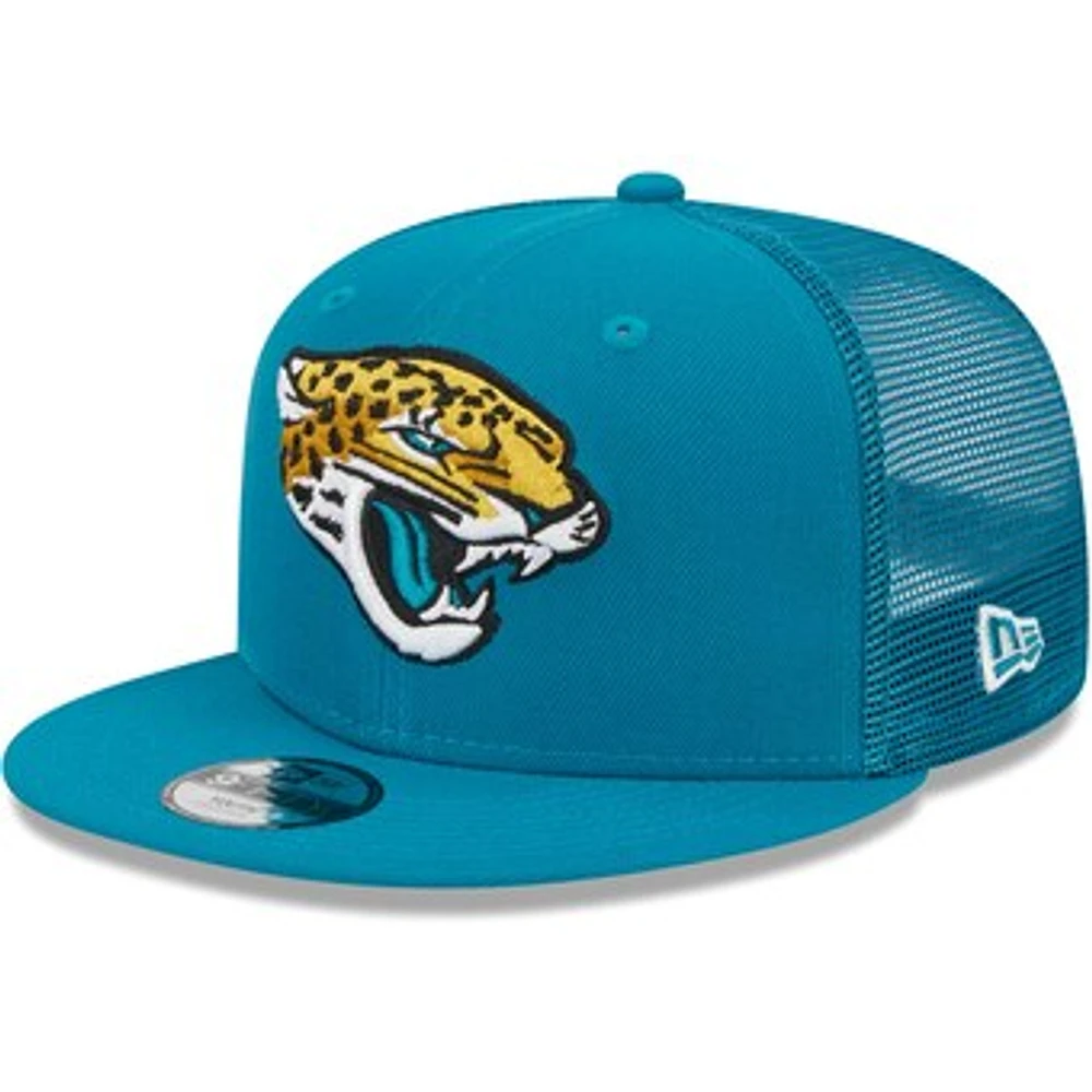 Youth New Era Teal Jacksonville Jaguars  Main Trucker 9FIFTY Snapback Hat