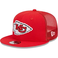 Youth New Era Red Kansas City Chiefs  Main Trucker 9FIFTY Snapback Hat