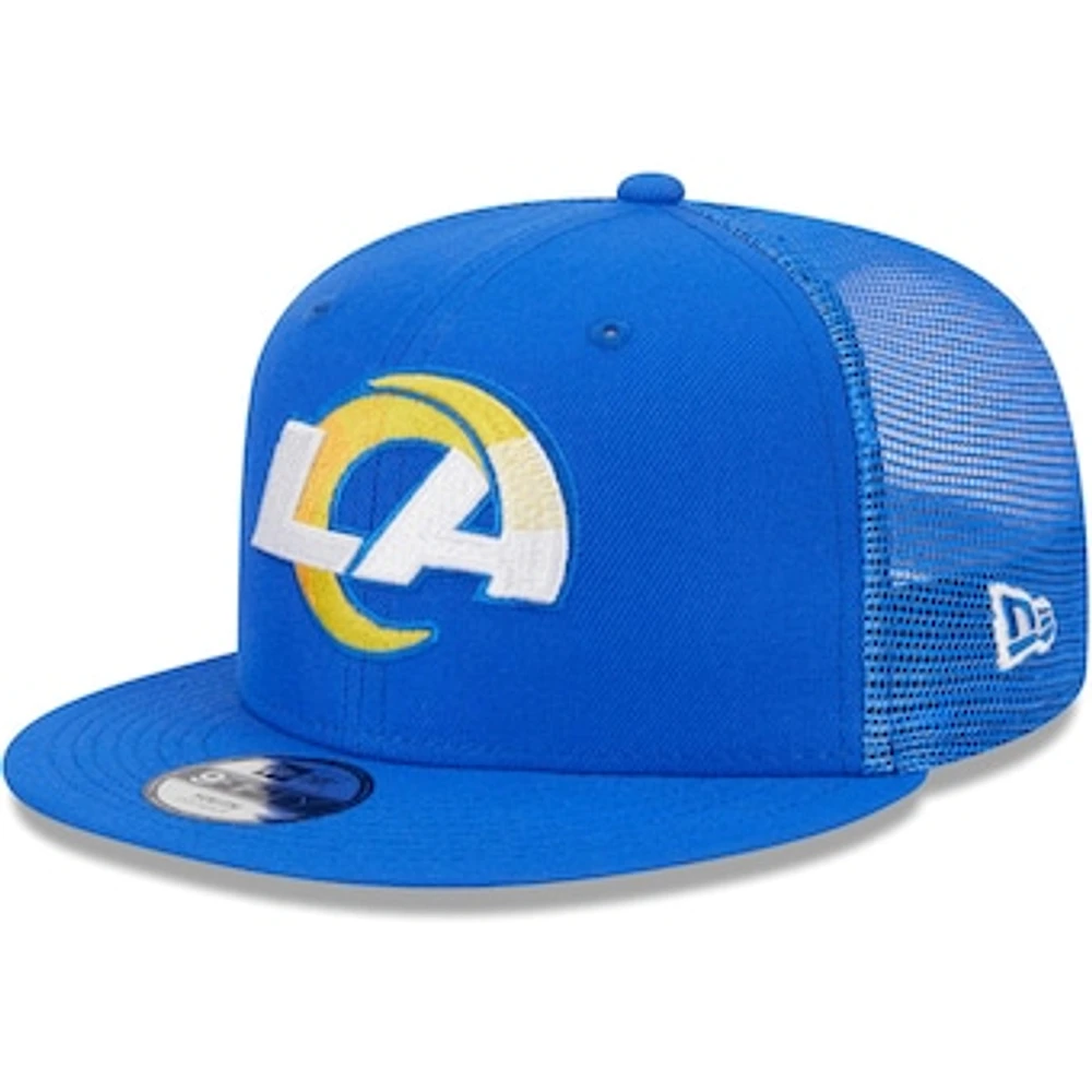 Youth New Era Royal Los Angeles Rams  Main Trucker 9FIFTY Snapback Hat