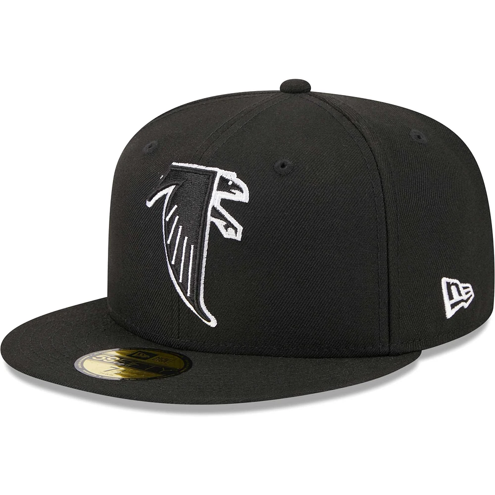 Men's New Era Black Atlanta Falcons Throwback Main 59FIFTY Fitted Hat