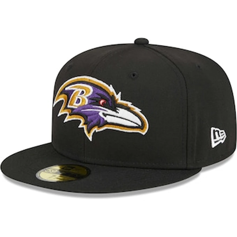 Men's New Era Black Baltimore Ravens  Main 59FIFTY Fitted Hat