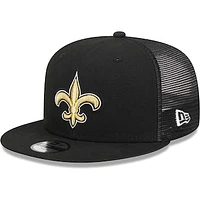 Youth New Era Black New Orleans Saints  Main Trucker 9FIFTY Snapback Hat