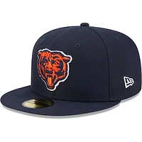 Men's New Era Navy Chicago Bears Alternate Logo Main 59FIFTY Fitted Hat