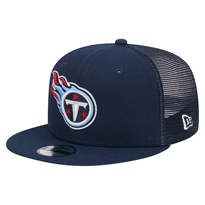 Youth New Era Navy Tennessee Titans  Main Trucker 9FIFTY Snapback Hat