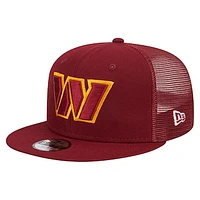 Youth New Era Burgundy Washington Commanders  Main Trucker 9FIFTY Snapback Hat