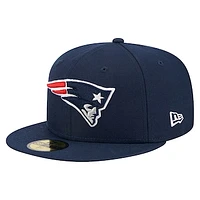 Men's New Era Navy England Patriots  Main 59FIFTY Fitted Hat