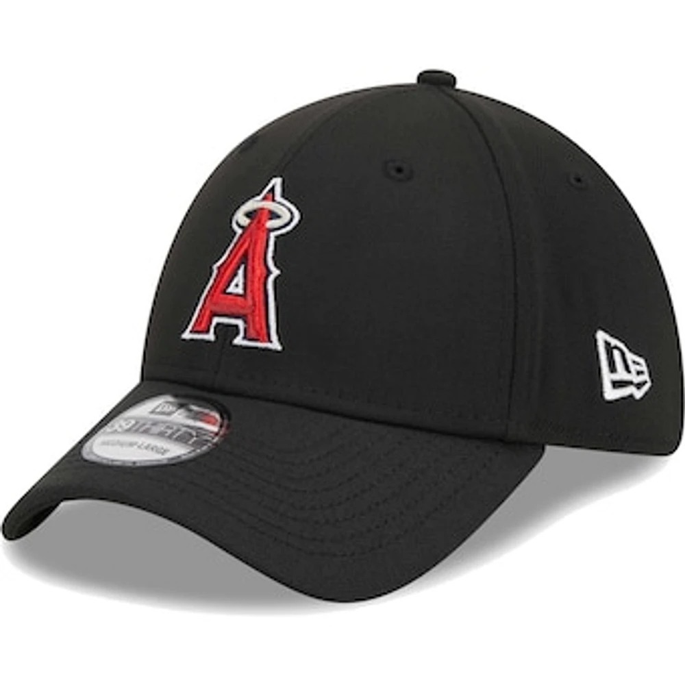 Men's New Era Black Los Angeles Angels Logo 39THIRTY Flex Hat