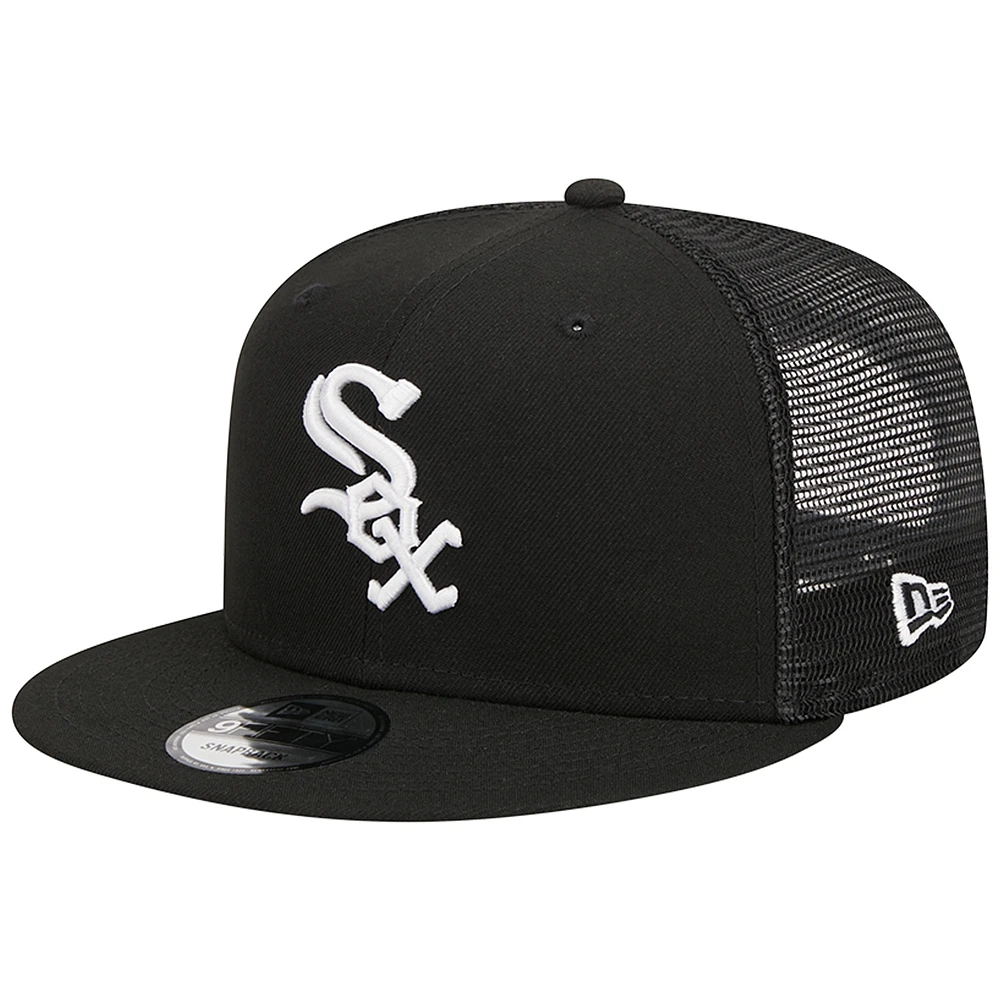 Men's New Era Black Chicago White Sox Trucker 9FIFTY Snapback Hat