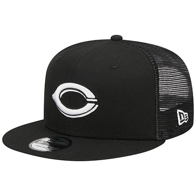 Men's New Era Black Cincinnati Reds Trucker 9FIFTY Snapback Hat