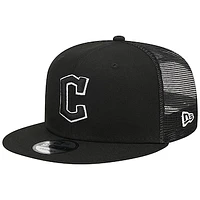 Men's New Era Black Cleveland Guardians Trucker 9FIFTY Snapback Hat