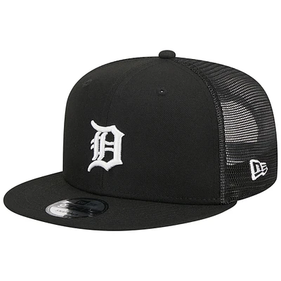 Men's New Era Black Detroit Tigers Trucker 9FIFTY Snapback Hat