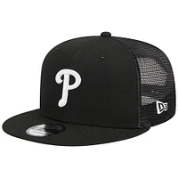 Men's New Era Black Philadelphia Phillies Trucker 9FIFTY Snapback Hat