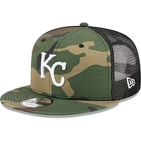 Men's New Era Camo Kansas City Royals Woodland Camo Trucker 9FIFTY Snapback Hat