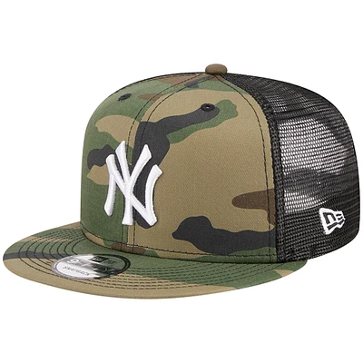Men's New Era Camo New York Yankees Woodland Camo Trucker 9FIFTY Snapback Hat