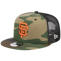 Men's New Era Camo San Francisco Giants Woodland Camo Trucker 9FIFTY Snapback Hat