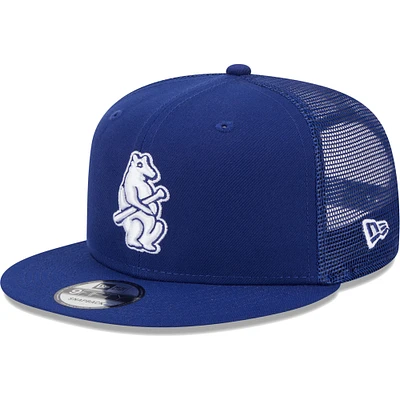 Men's New Era Royal Chicago Cubs Cooperstown Collection Team Color Trucker 9FIFTY Snapback Hat