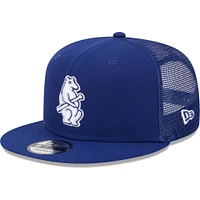 Men's New Era Royal Chicago Cubs Cooperstown Collection Team Color Trucker 9FIFTY Snapback Hat