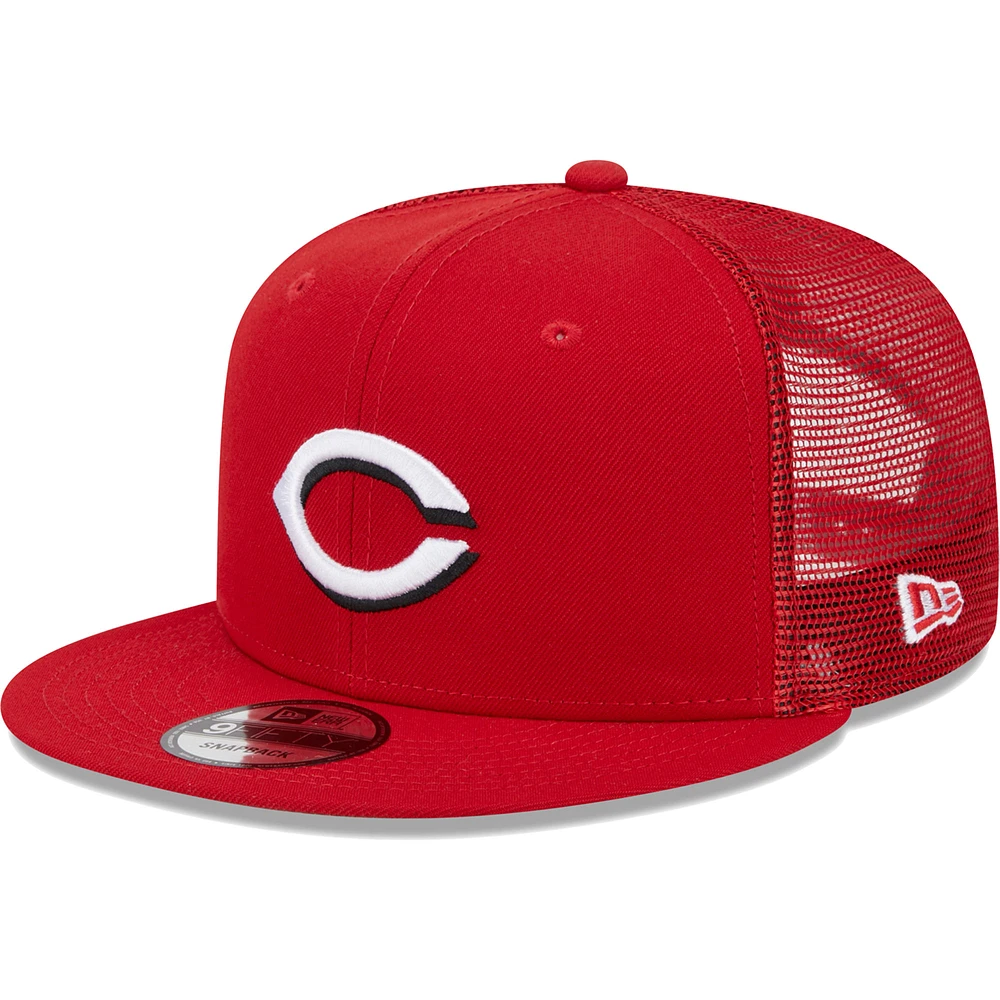 Men's New Era Red Cincinnati Reds Team Color Trucker 9FIFTY Snapback Hat