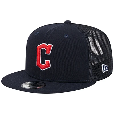 Men's New Era Navy Cleveland Guardians Team Color Trucker 9FIFTY Snapback Hat