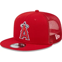 Men's New Era Red Los Angeles Angels Team Color Trucker 9FIFTY Snapback Hat