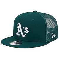 Men's New Era Green Athletics Team Color Trucker 9FIFTY Snapback Hat