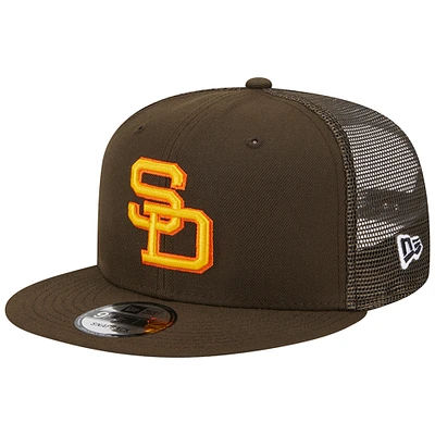 Men's New Era Brown San Diego Padres Cooperstown Collection Team Color Trucker 9FIFTY Snapback Hat