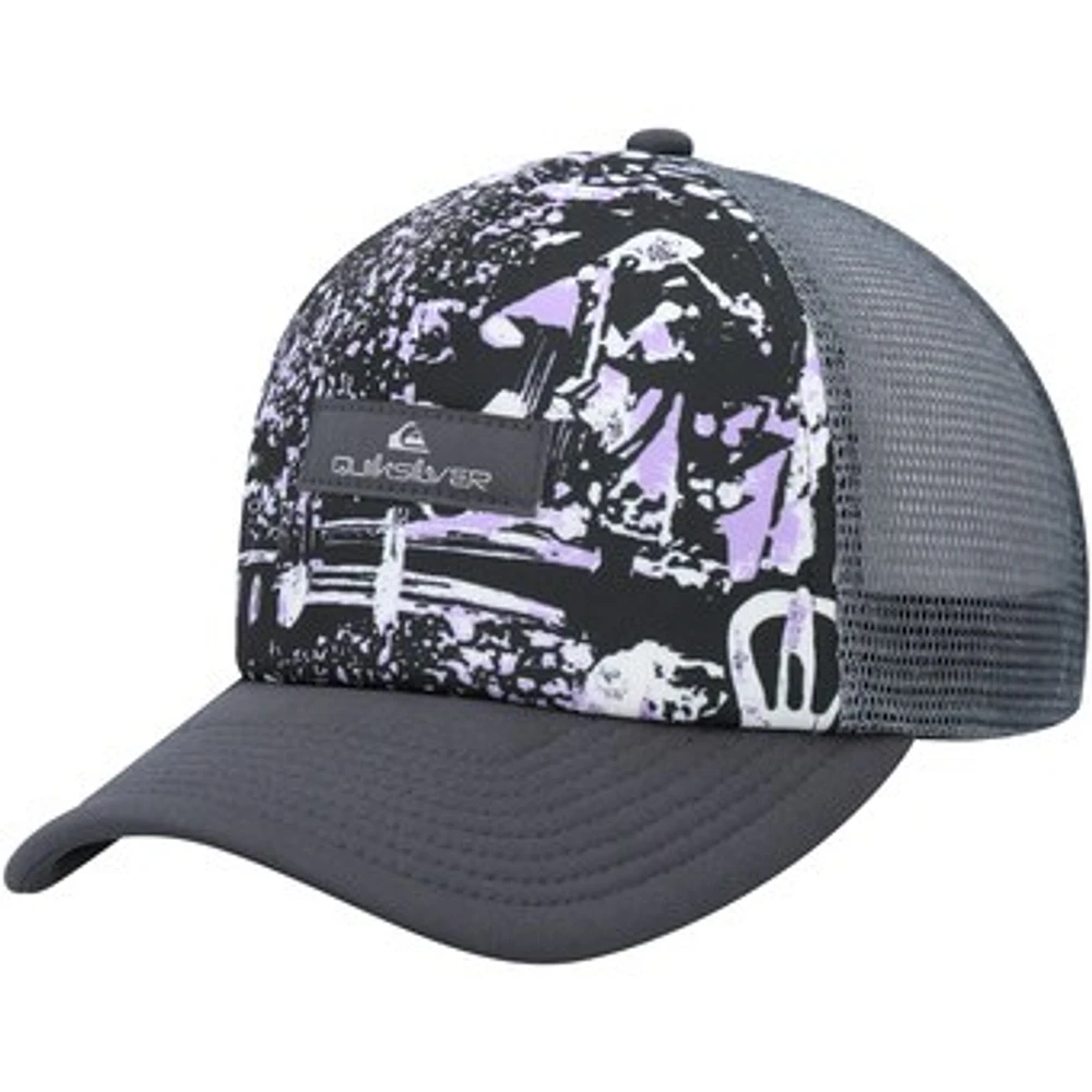 Youth Quiksilver Black Magpie Coop Trucker Snapback Hat