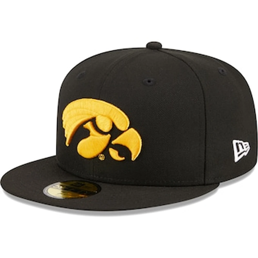 Men's New Era Black Iowa Hawkeyes Evergreen 59FIFTY Fitted Hat